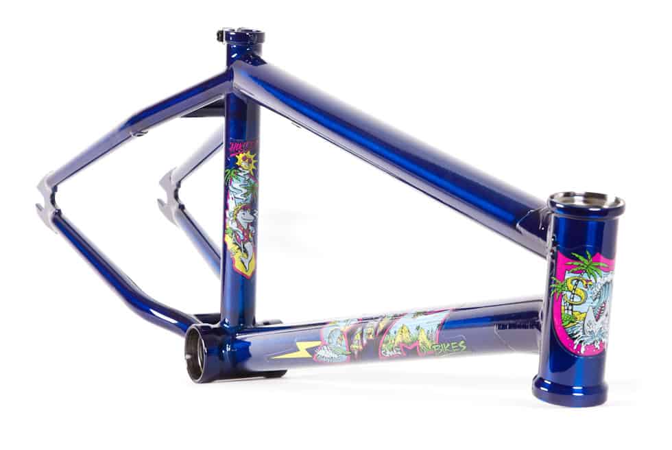 Trans blue bmx frame sale