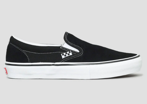 Vans skate slip on black white