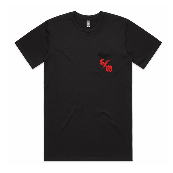 S&M Bolt pocket t shirt black