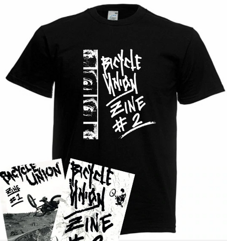 Bicycle Union Zine pack t shirt and 2 zines