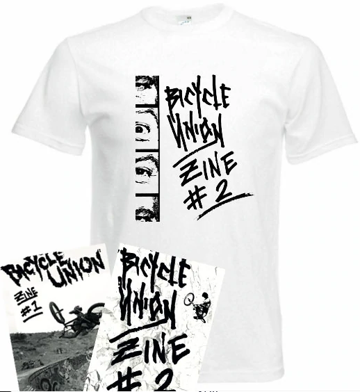 Bicycle Union Zine pack t shirt and 2 zines
