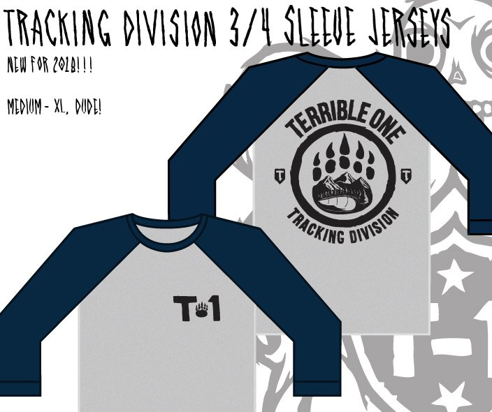 T1 Tracking Division 3/4 Sleeve T-Shirt Grey/Navy Blue