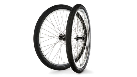 S&M 29" Covid Cruiser Wheelset Silver W/Black Hubs & Black T